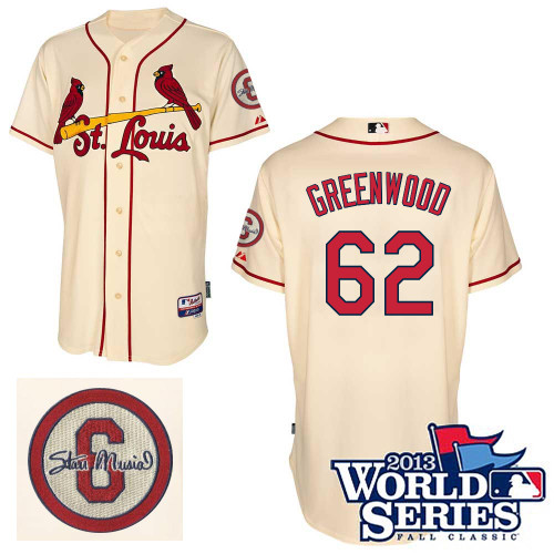 Nick Greenwood #62 Youth Baseball Jersey-St Louis Cardinals Authentic Commemorative Musial 2013 World Series MLB Jersey